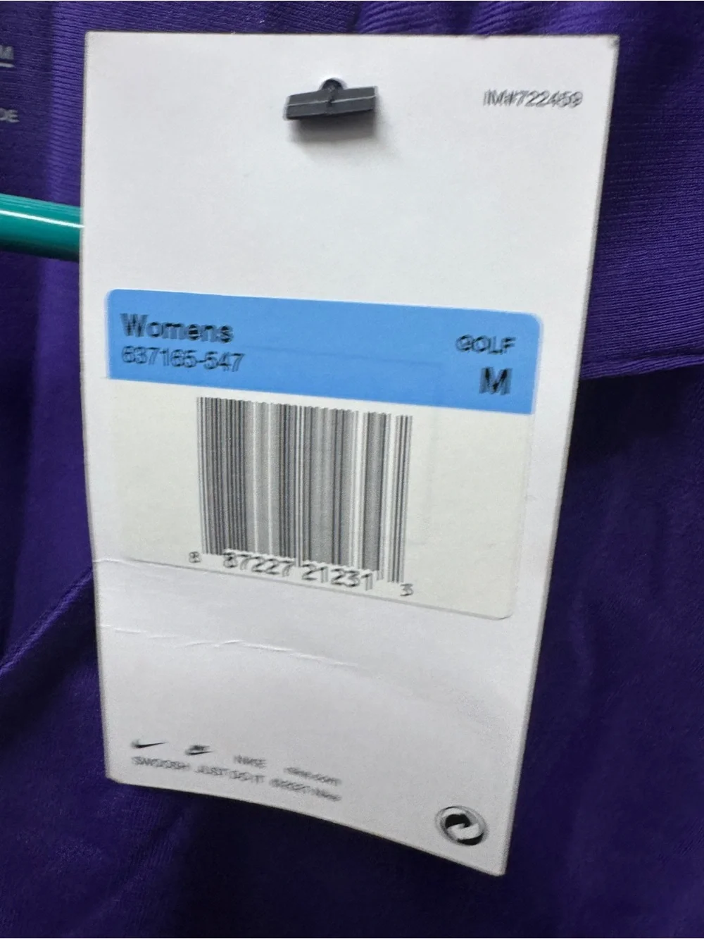 Nike ladies Purple V-Neck Dri-FIT Polo size medium